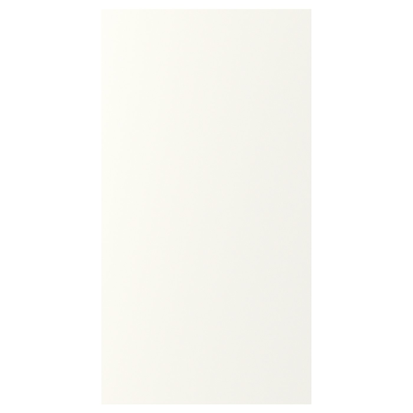 Een ehet witte kast. De kast heeft een rechthoekige vorm, een strak design en een witte deur met folieafwerking.