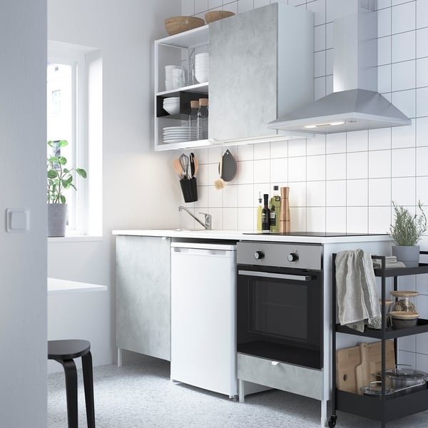 enhet keuken wit betonpatroon ikea