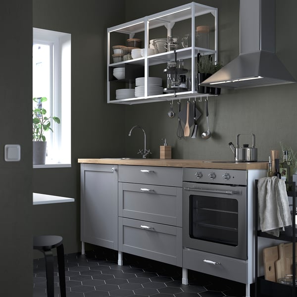 enhet keuken wit grijs frame ikea