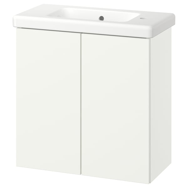 ENHET / TVÄLLEN Wastafel met deuren/wasbak, wit, 64x33x65 cm