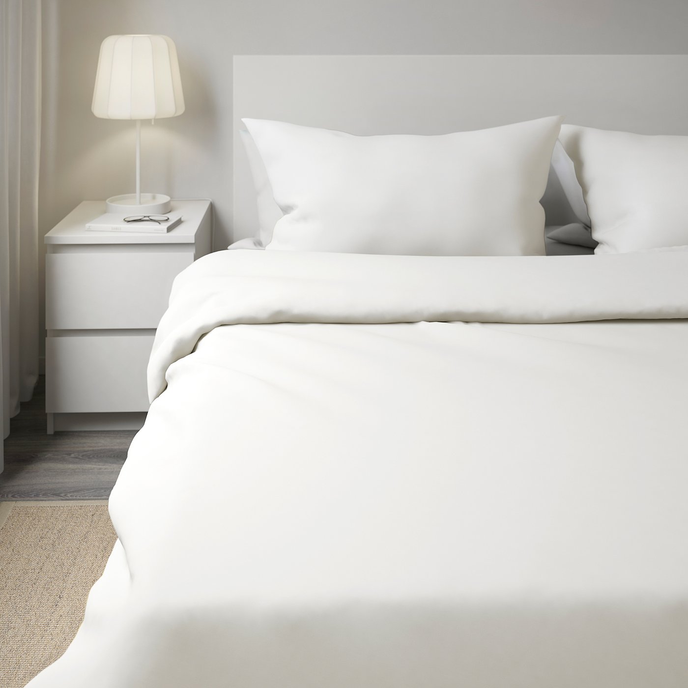 Fargmara Dekbedovertrek Met 2 Slopen Wit 200x200 60x70 Cm Ikea