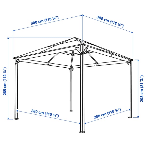 diefstal Kenia Meer dan wat dan ook Partytent FÅGELÖN zwart/zwart 300x300 cm - IKEA