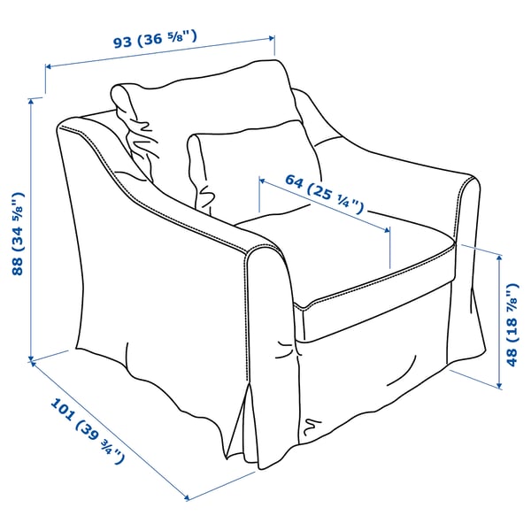 FÄRLÖV Fauteuil, Djuparp donkergrijs IKEA
