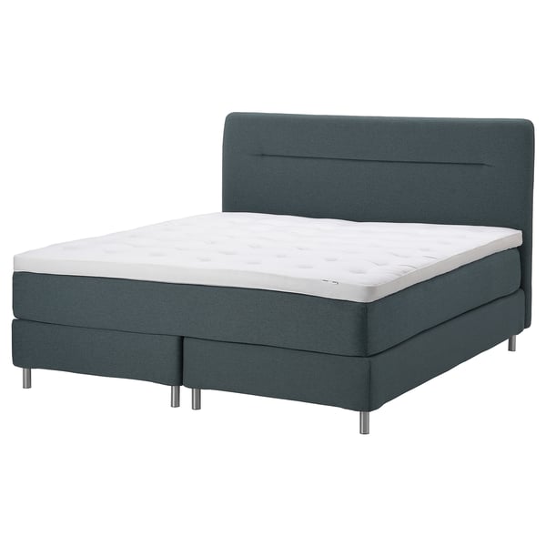 finnsnes boxspring hovag stevig tustna grijs 160x200 cm bestel hier ikea