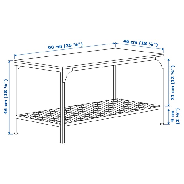 deur Parelachtig multifunctioneel FJÄLLBO Salontafel, zwart, 90x46 cm - IKEA