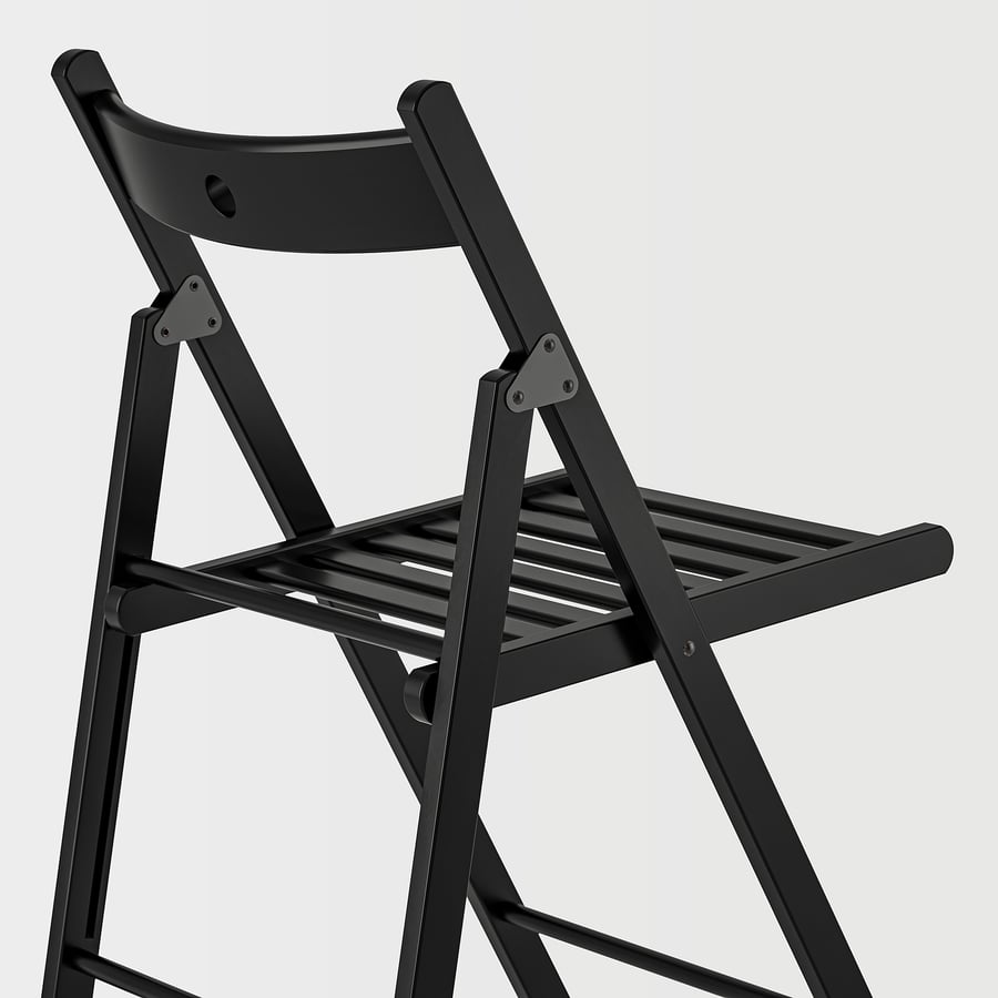 5five Klapstoel, zwart, L 44 x D 48 x H 79 cm, stalen frame, compact