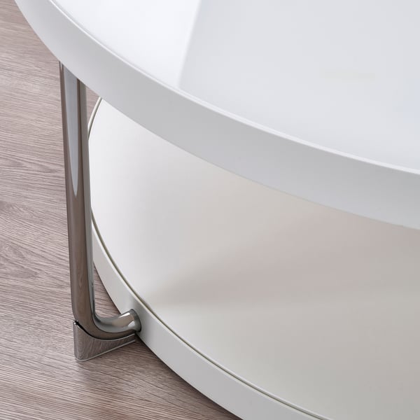 FRÖTORP Salontafel, wit verchroomd/wit glas, 88 cm