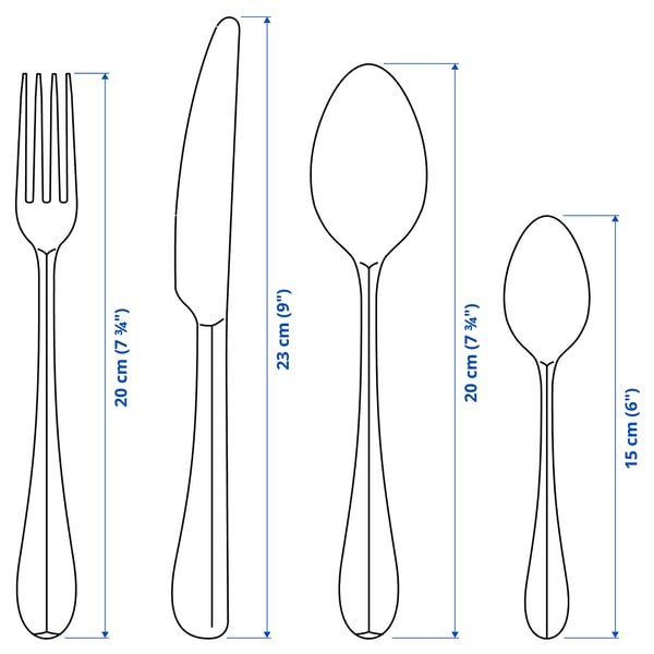 Geelachtig Schaar Nuchter Bestek 24-delig, GAMMAN, roestvrij staal - IKEA