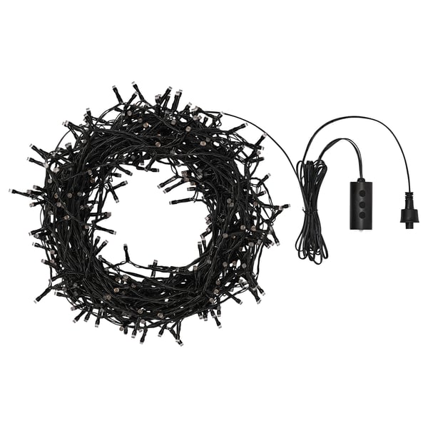 Afbeelding GETKÅL led verlichtingsset. Zwart met kleine witte lampjes. Inclusief schakelkast en stekker.