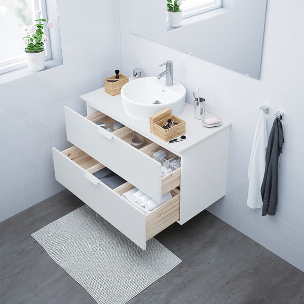 Godmorgon Kast Voor Wastafel Met 2 Lades Wit 100x47x58 Cm Ikea