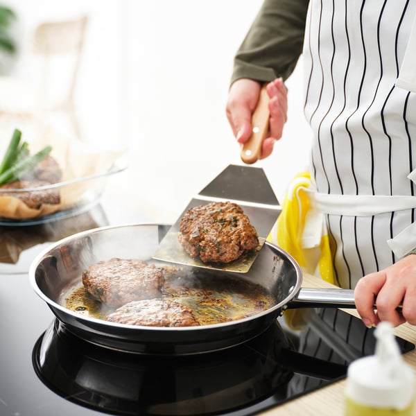 GRILLTIDER Hamburger spatel, roestvrij staal/beuken, 30 cm