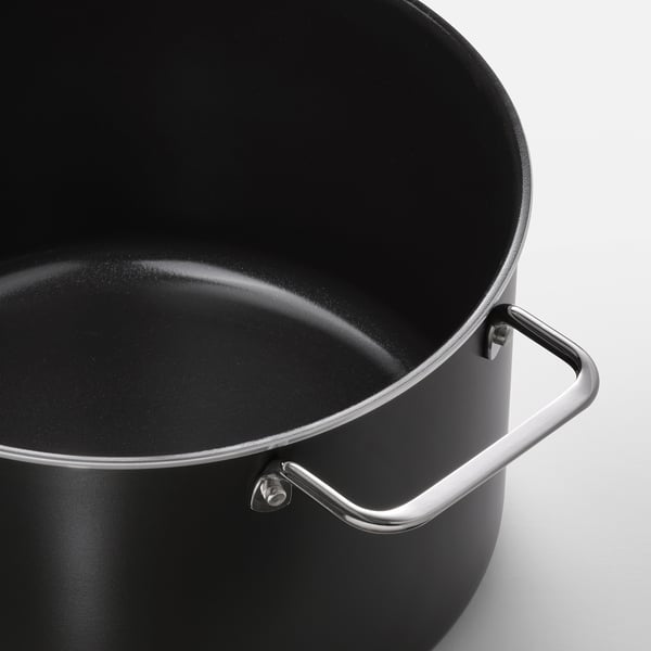 GULDÖRING Pan met deksel, antiaanbaklaag roestvrij staal/zwartgrijs, 5 l