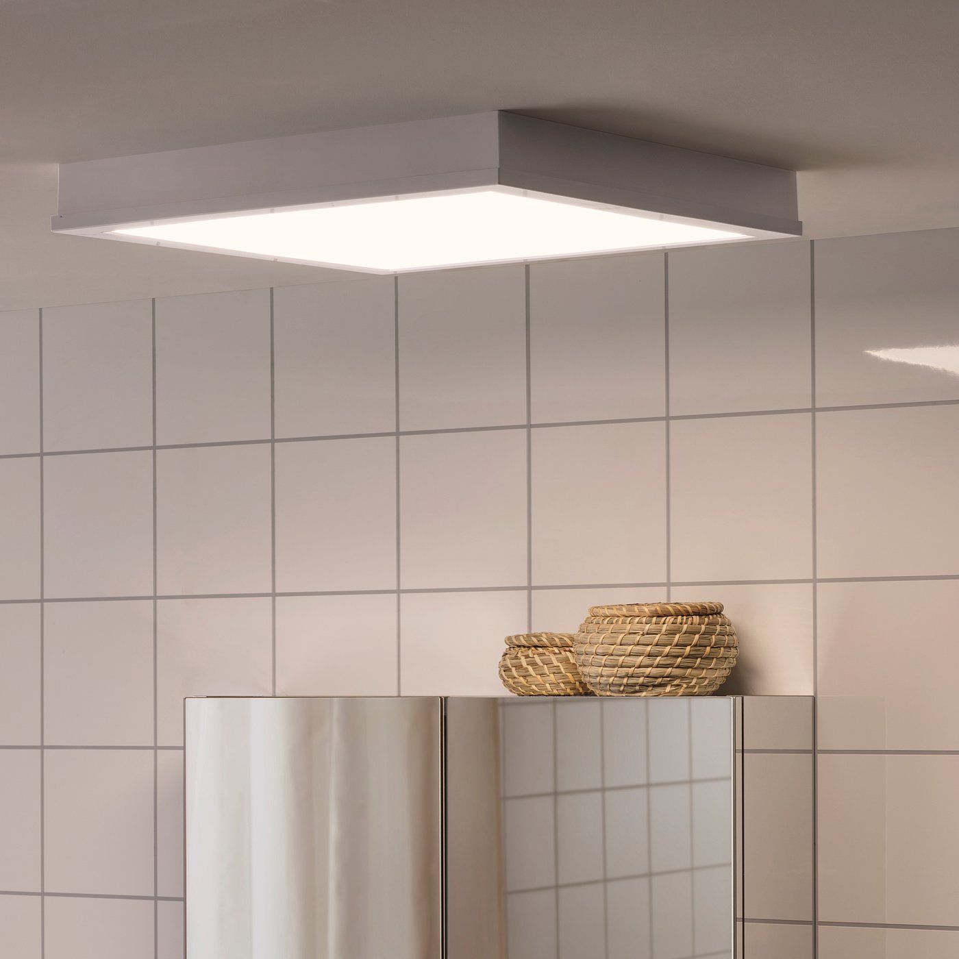gunnarp led plafond wandlamp wit dimbaar wit spectrum 40x40 cm ikea