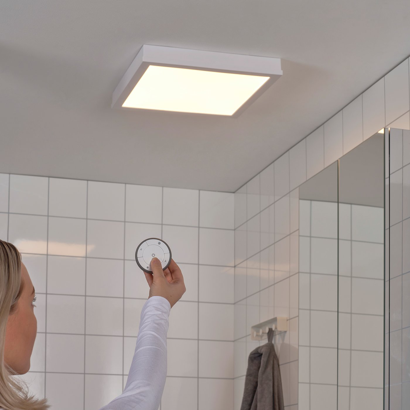 gunnarp led plafond wandlamp wit dimbaar wit spectrum 40x40 cm ikea