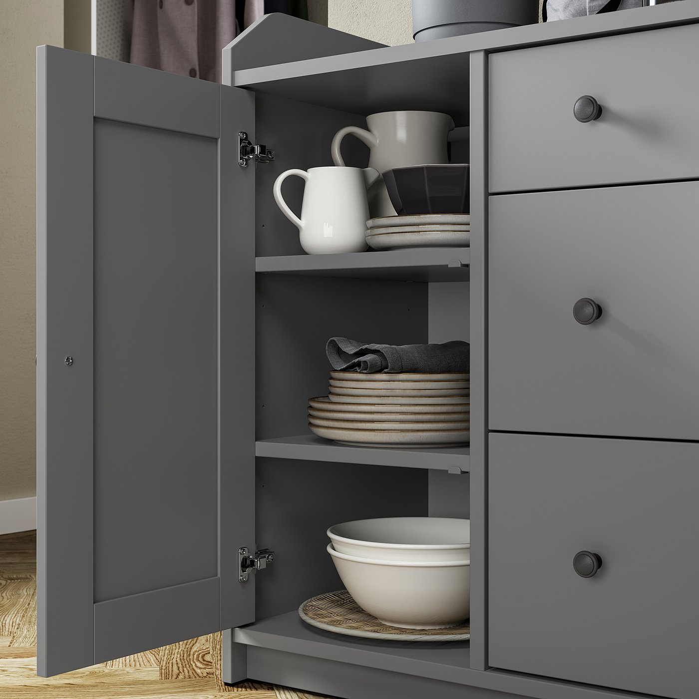 Hauga Buffetkast Grijs Ikea