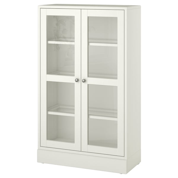 Havsta Vitrinekast Met Plint Wit Helder Glas Ikea
