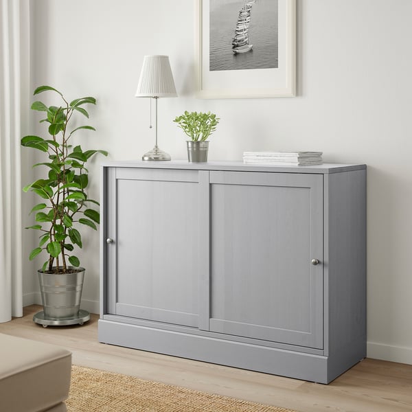 Havsta Kast Met Plint Grijs 121x47x89 Cm Ikea
