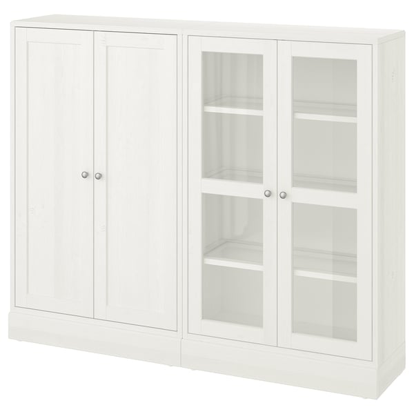 Havsta Opberger Met Vitrinedeuren Wit 162x37x134 Cm Ikea