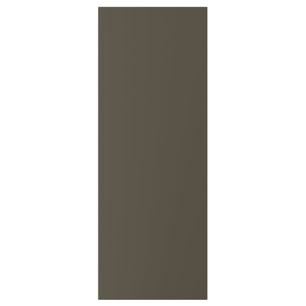 Een rechthoekige, donkerbruine HAVSTORP kastdeur met een gladde acrylverfafwerking en een vezelplaatconstructie.