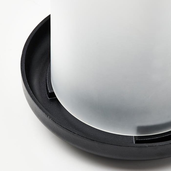 HEDERVÄRD windlicht, frosted glas/zwart, 22 cm IKEA