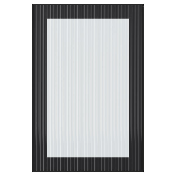 Vochtigheid Snazzy stortbui Vitrinedeur HEJSTA antraciet/geribbeld glas 40x60 cm - IKEA