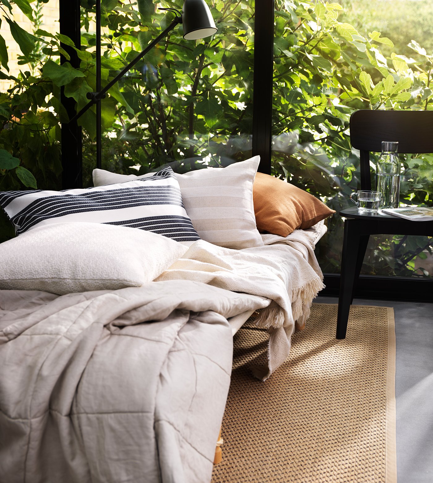 hellested vloerkleed glad geweven naturel bruin 133x195 cm ikea