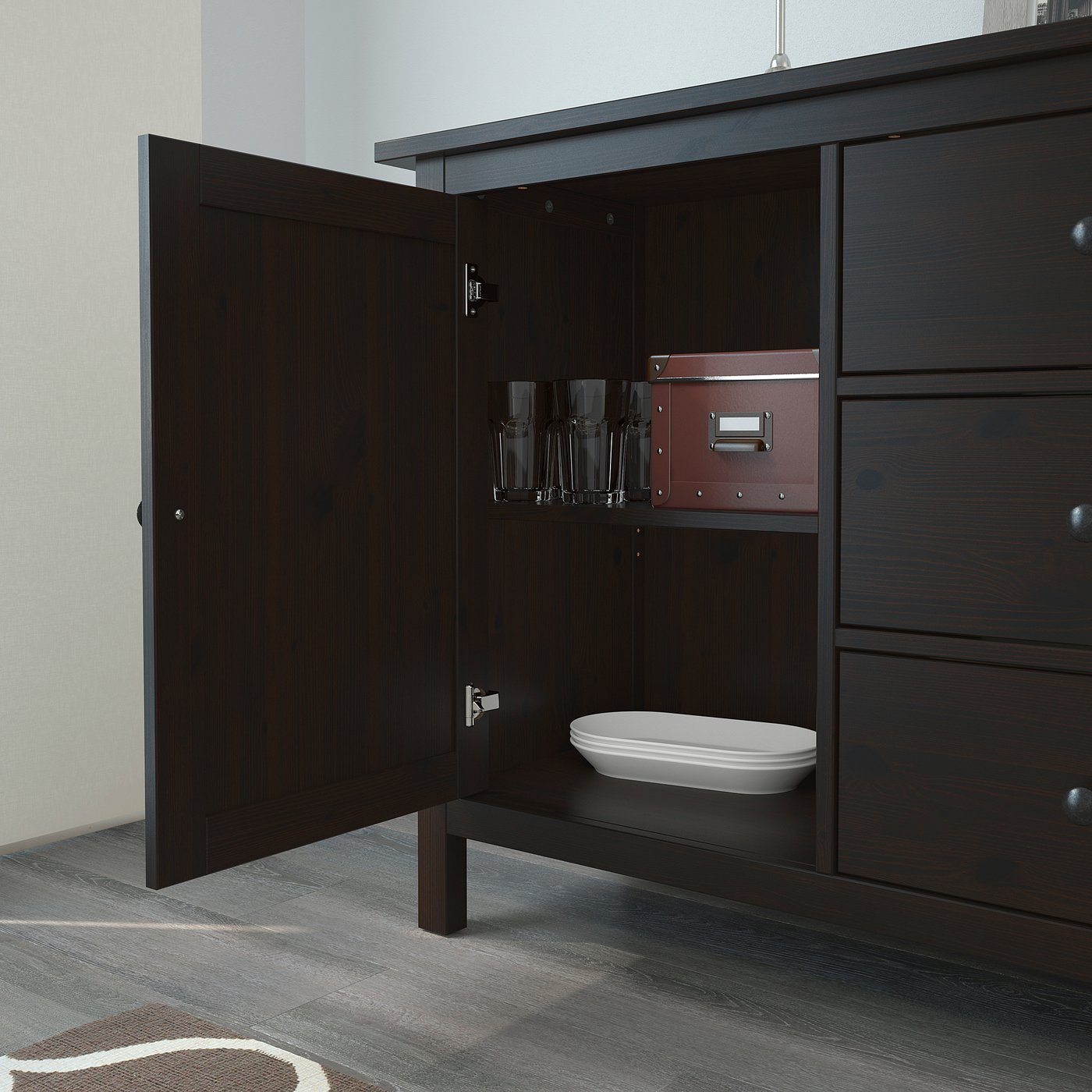 Hemnes Buffetkast Zwartbruin 157x88 Cm Ikea