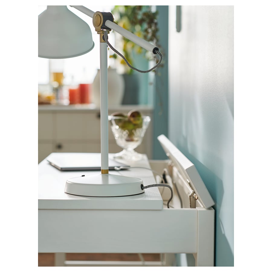 HEMNES Bureau met 2 lades, wit gebeitst, 120x47 cm IKEA