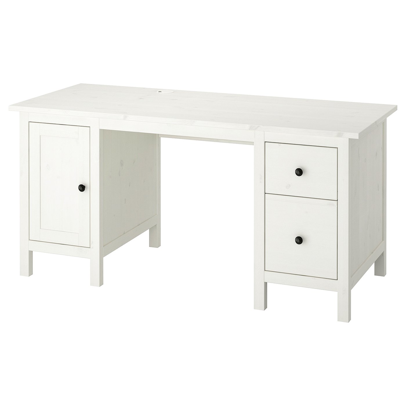 Hemnes Bureau Wit Gebeitst 155x65 Cm Ikea