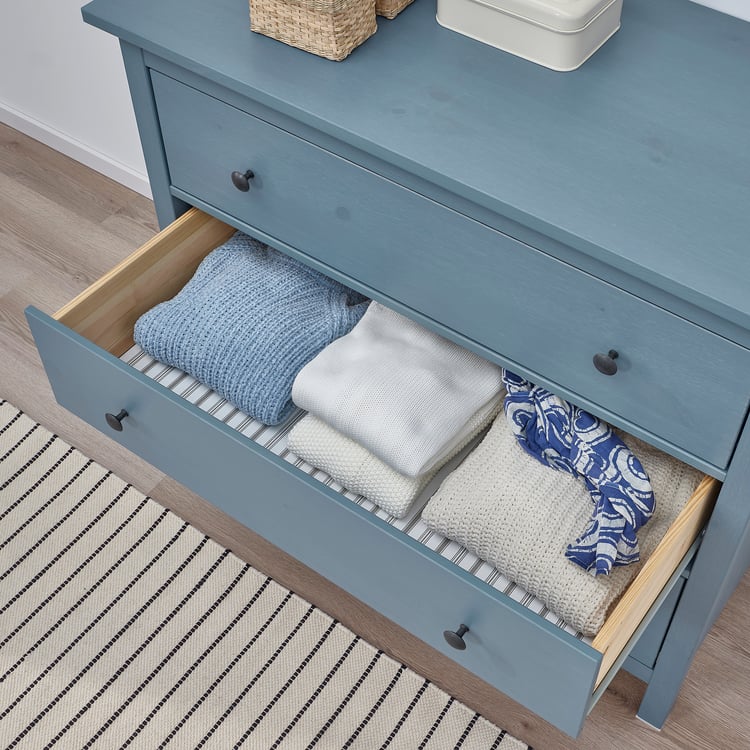 HEMNES Ladekast 3 lades, blauwlazuur, 108x96 cm IKEA