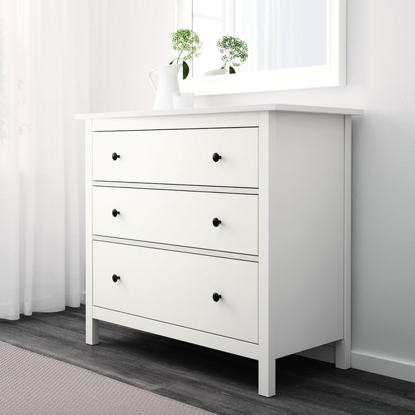 Hemnes Ladekast 3 Lades Wit 108x96 Cm Ikea