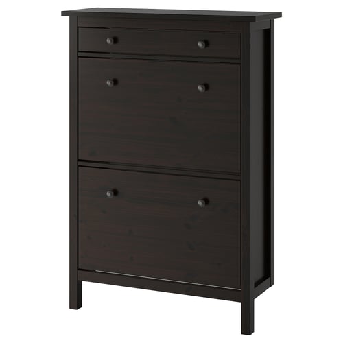 Hemnes Schoenenkast 2 Vakken Zwartbruin 89x127 Cm Ikea