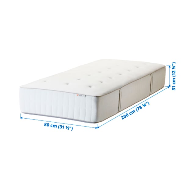 hokkasen pocketveringmatras middelhard wit 80x200 cm ikea