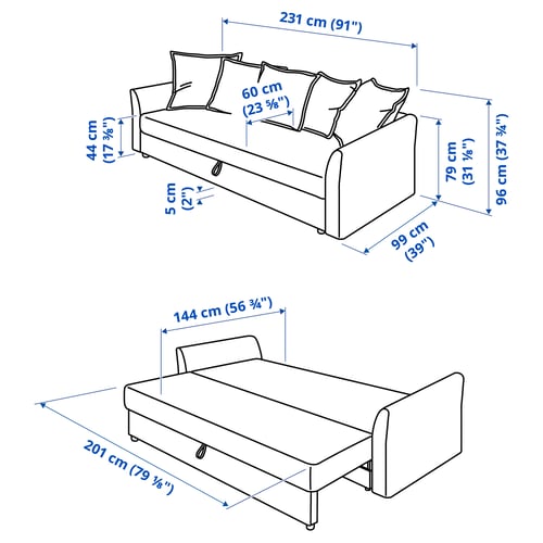 Illustratie met afmetingen voor het product: HOLMSUND.