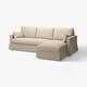 HYLTARP 3-zits zitbank m ch longue, rechts, Hemmesta lichtbeige