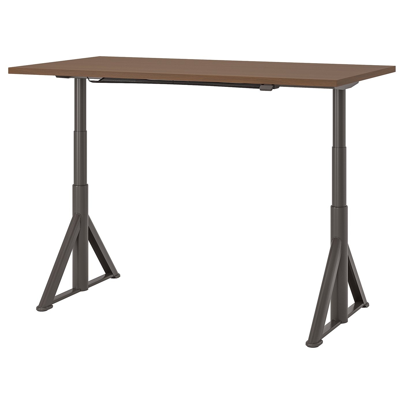 IDÅSEN Bureau zit/sta bruin/donkergrijs 160x80 cm
