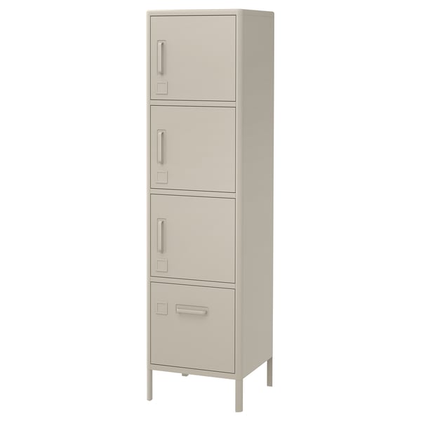 Hoge kast met lade deuren, IDÅSEN, beige, 45x172 cm - IKEA