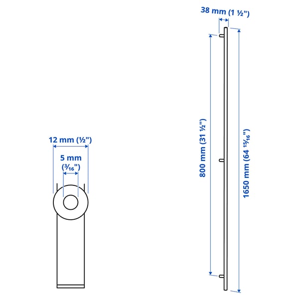 Illustratie met afmetingen voor het product: KALLRÖR.