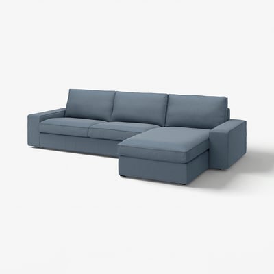 KIVIK 4-zitsbank met chaise longue, Gunnared blauw