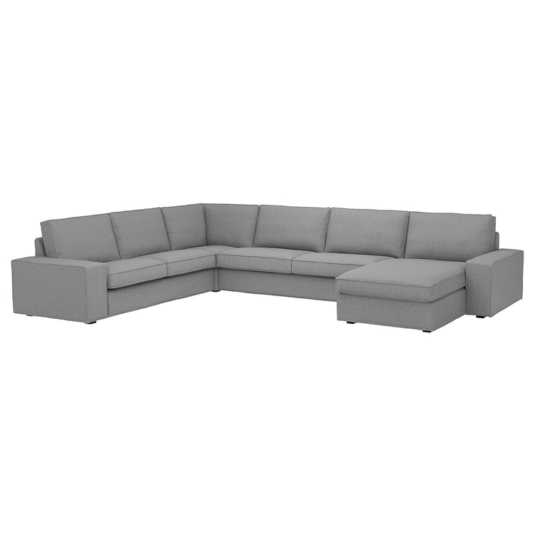 KIVIK hoekbank, 6zits+chaise longue, Tibbleby beige/grijs IKEA