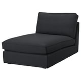 KIVIK houtskool chaise ligstoel, l-vormig, zachte textuur, minimalistisch design