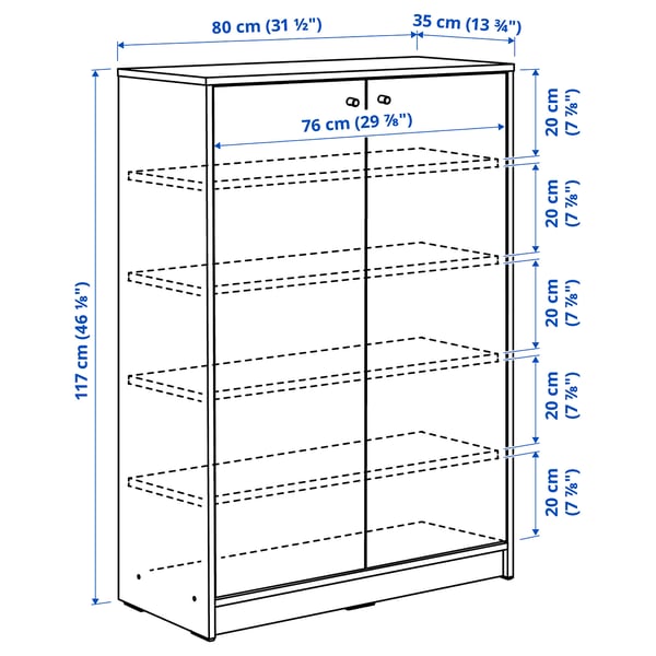 Schoenenkast/opberger, wit, 80x35x117 cm IKEA