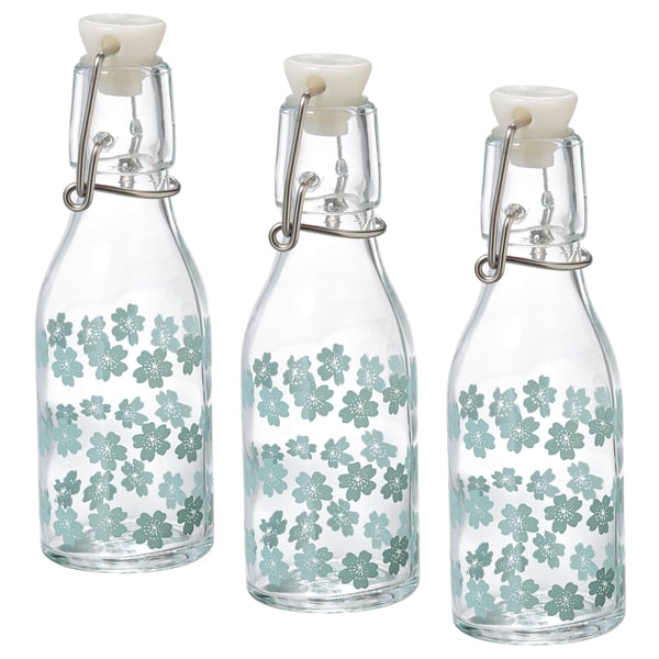 korken fles met beugelsluiting met een patroon 15 cl ikea