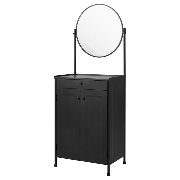 Kornsjo Kast Met Spiegel Zwart Ikea