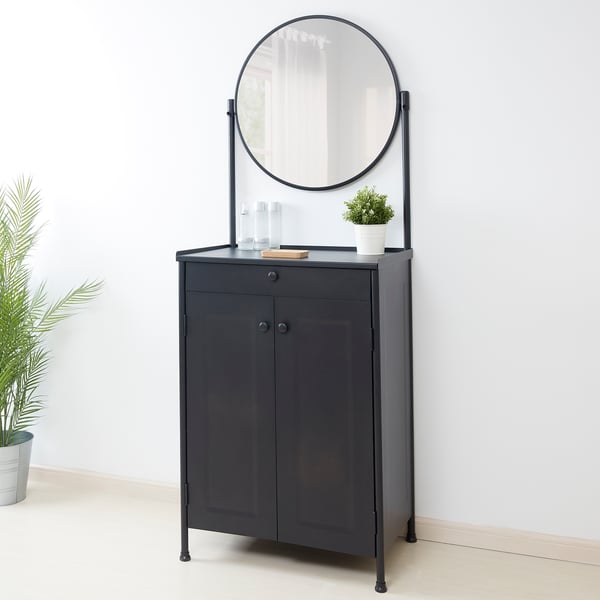 Kornsjo Kast Met Spiegel Zwart Ikea