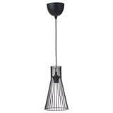KVADRATUR hanglamp: strak zwart metalen gaas, conische vorm, ophangkoord.