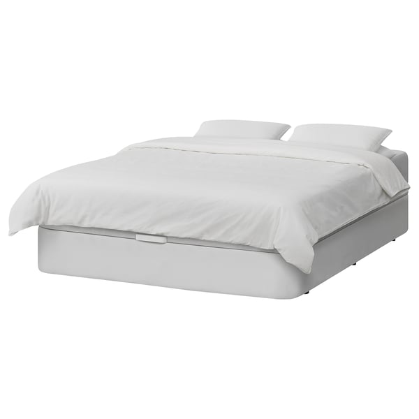 kvitsoy gestoffeerd bed met opberger bomstad wit 140x200 cm ikea