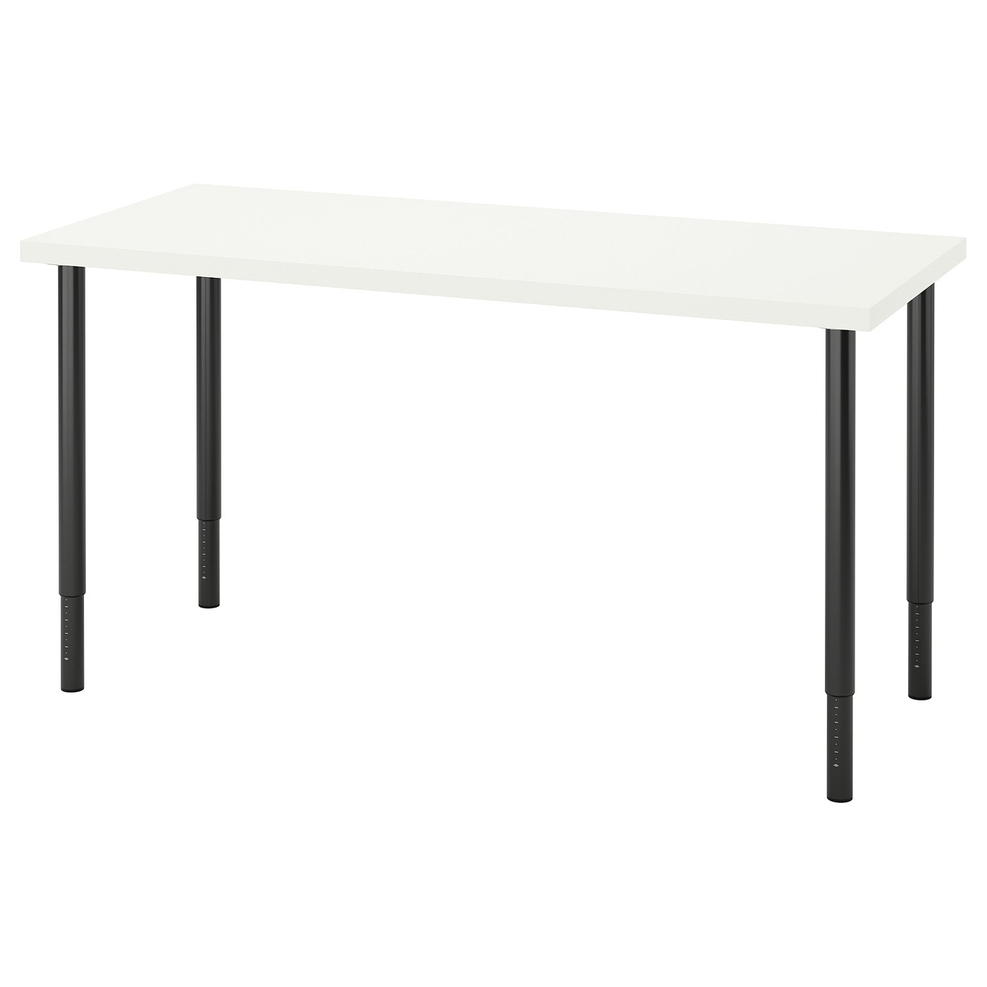 LAGKAPTEN / OLOV Bureau wit/zwart 140x60 cm