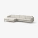 LANDSKRONA 5-zitsbank, met chaise longues Gunnared/beige hout