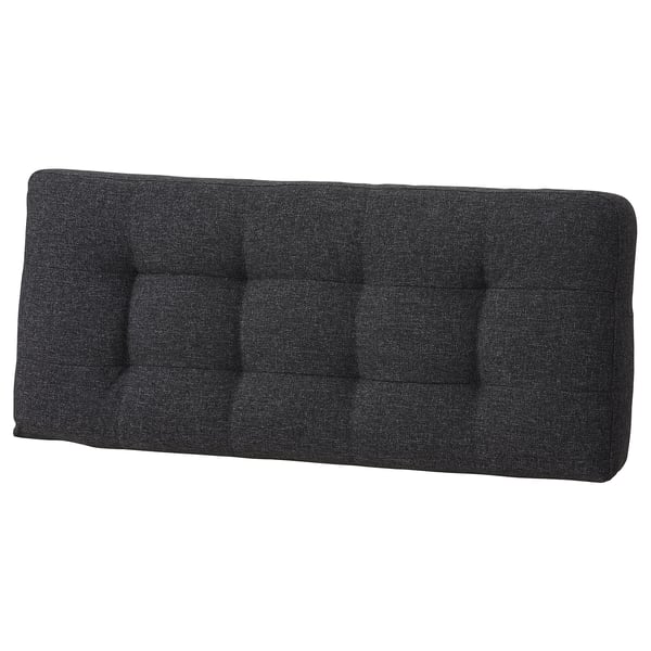 Donkergrijs kussen van gerecycled polyester, rechthoekig, getuft ontwerp, voor meubelreparatie.
